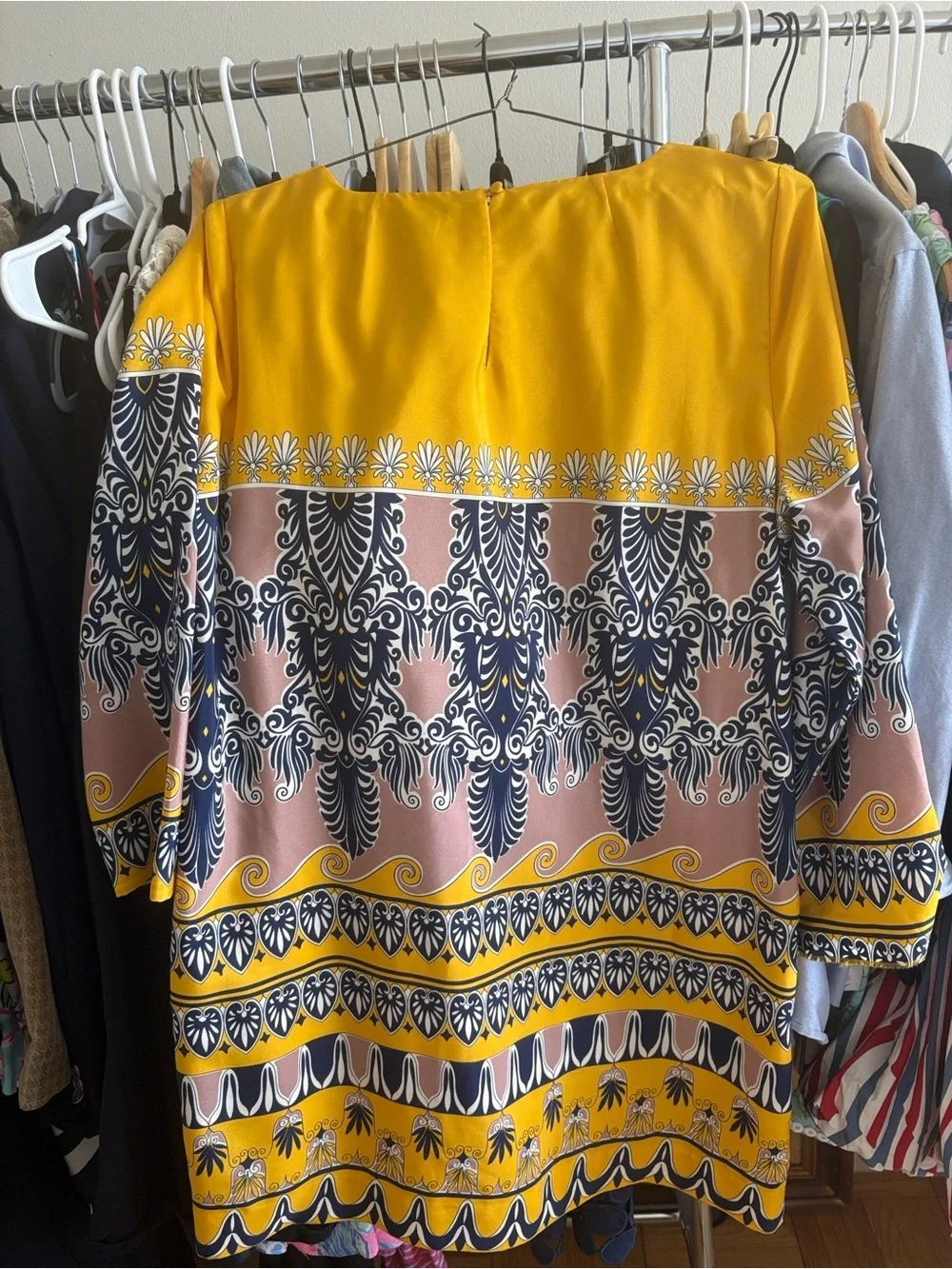 J.Crew Jules Printed Silk Scroll Motif Shift Dress, Size 14